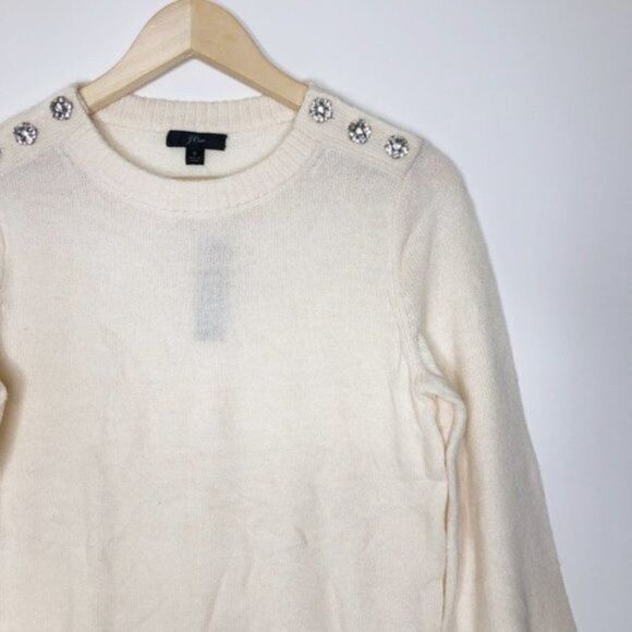 J. CREW Crewneck Sweater with Jeweled Buttons - Picture 2 of 9
